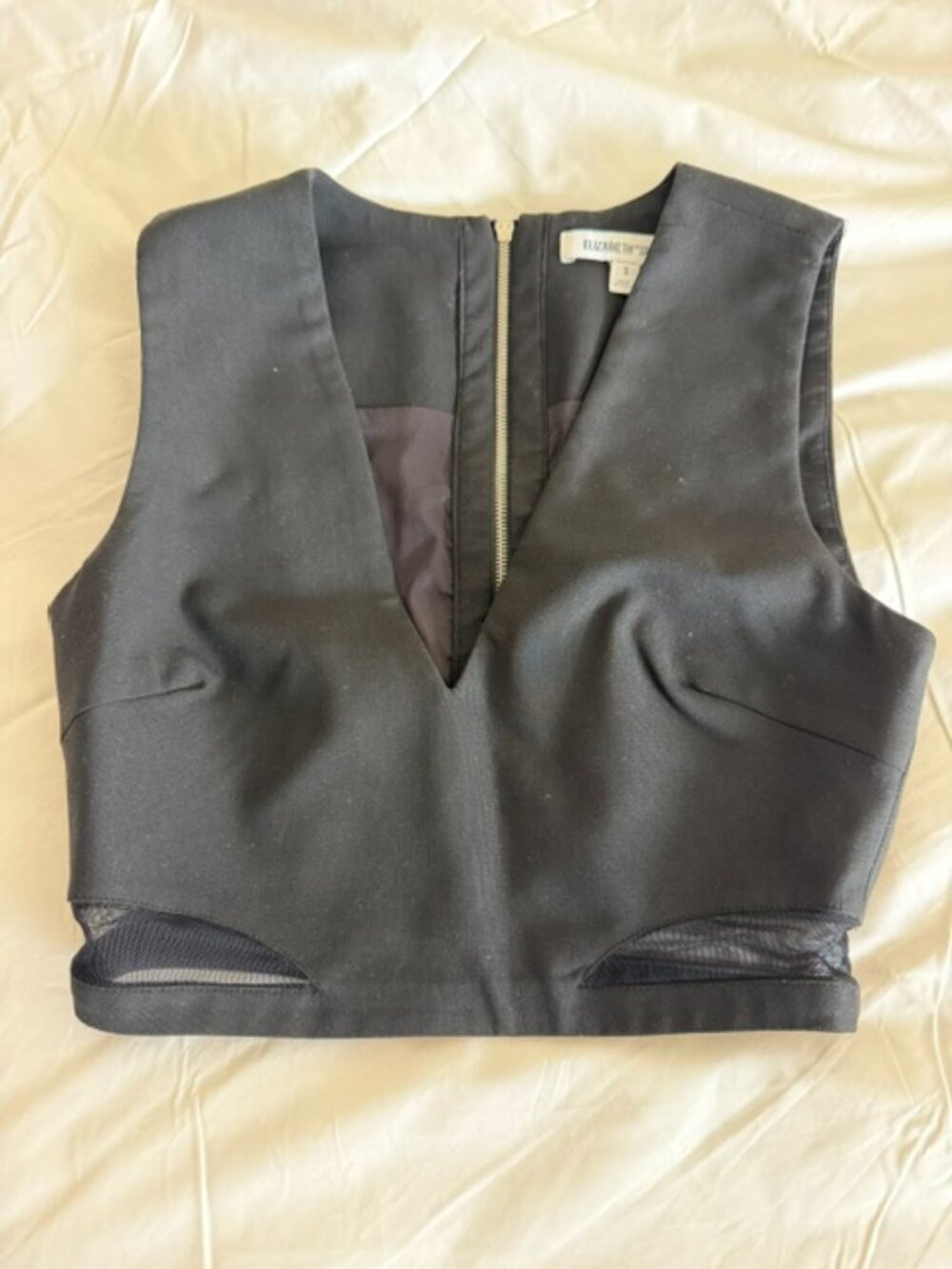 Elizabeth and James Low V-Neck with Mesh Detail